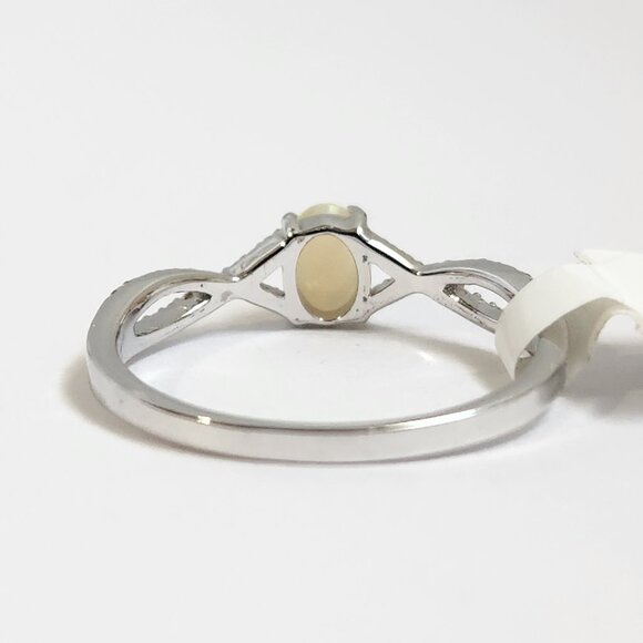 VTG NWT 925 Ethiopian Fire Opal Pave Ring Size 11 - Picture 6 of 9